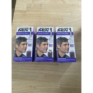 Lot Of 3 Men Touch of Gray Hair Color with Comb Applicator, T-35 Medium Brown